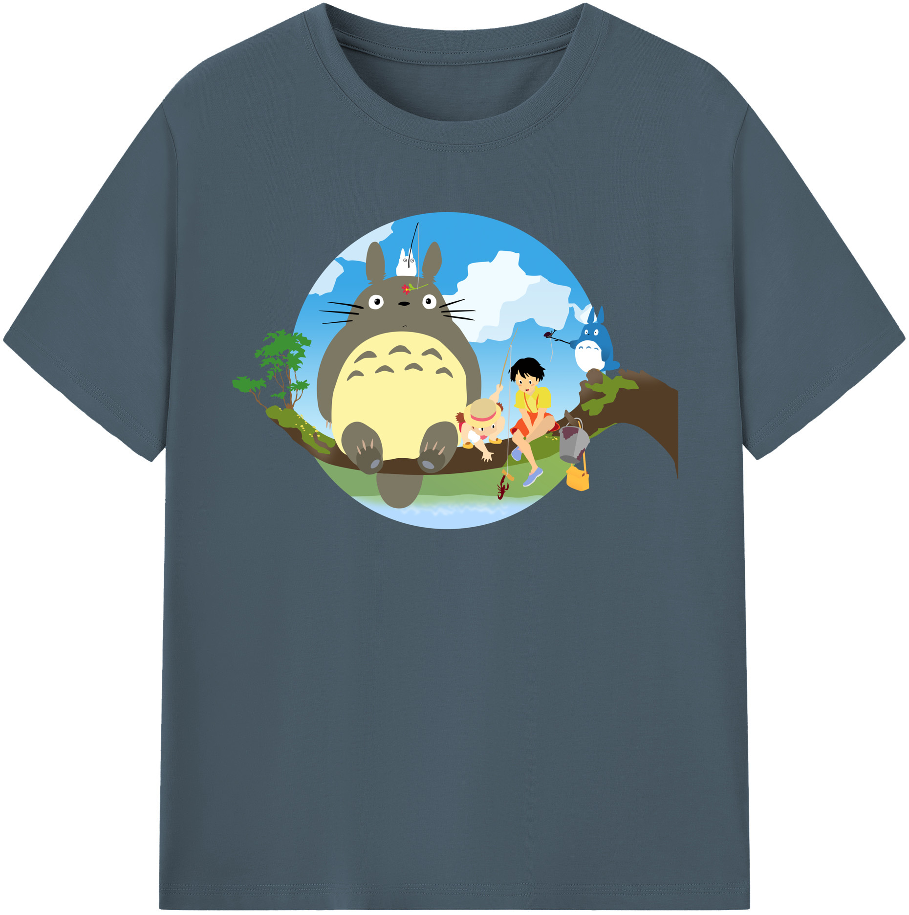 （画像用） となりのトトロ 草壁メイ 草壁サツキ My Neighbor Totoro Satsuki Kusakabe Mei Kusakabe 綿100％半袖Tシャツ（フロントプリント）